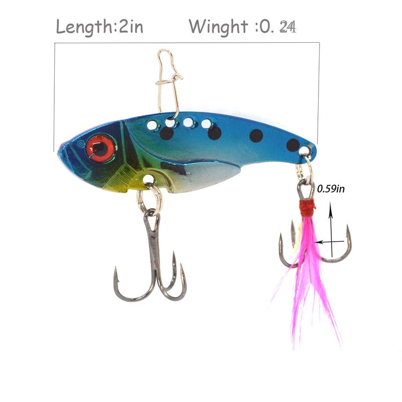 WANBY Proven Explosive Color Special Spinner Spoon Swimbait Vibrating Jigging Freshwater Saltwater Fishing Tackle Lures and Baits (7pcs VIB) - Image 4